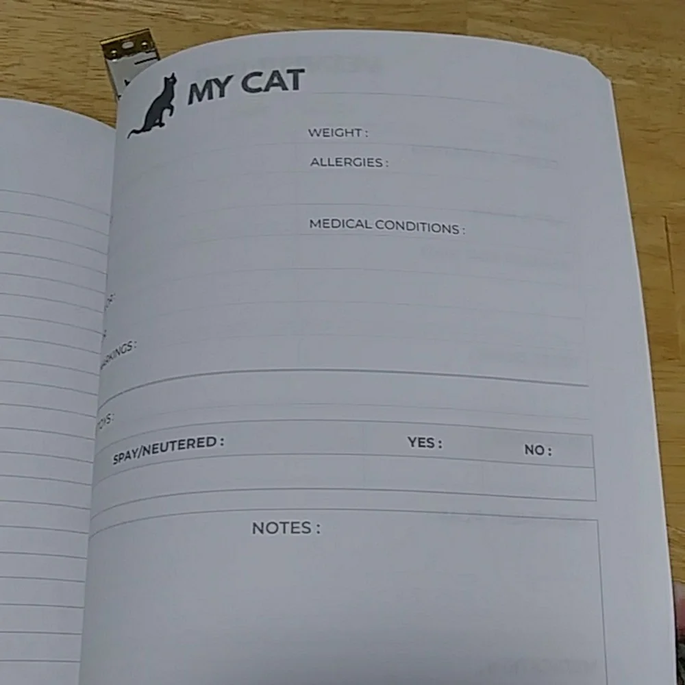 Cat Health Journal, record vet visits, vaccines and more